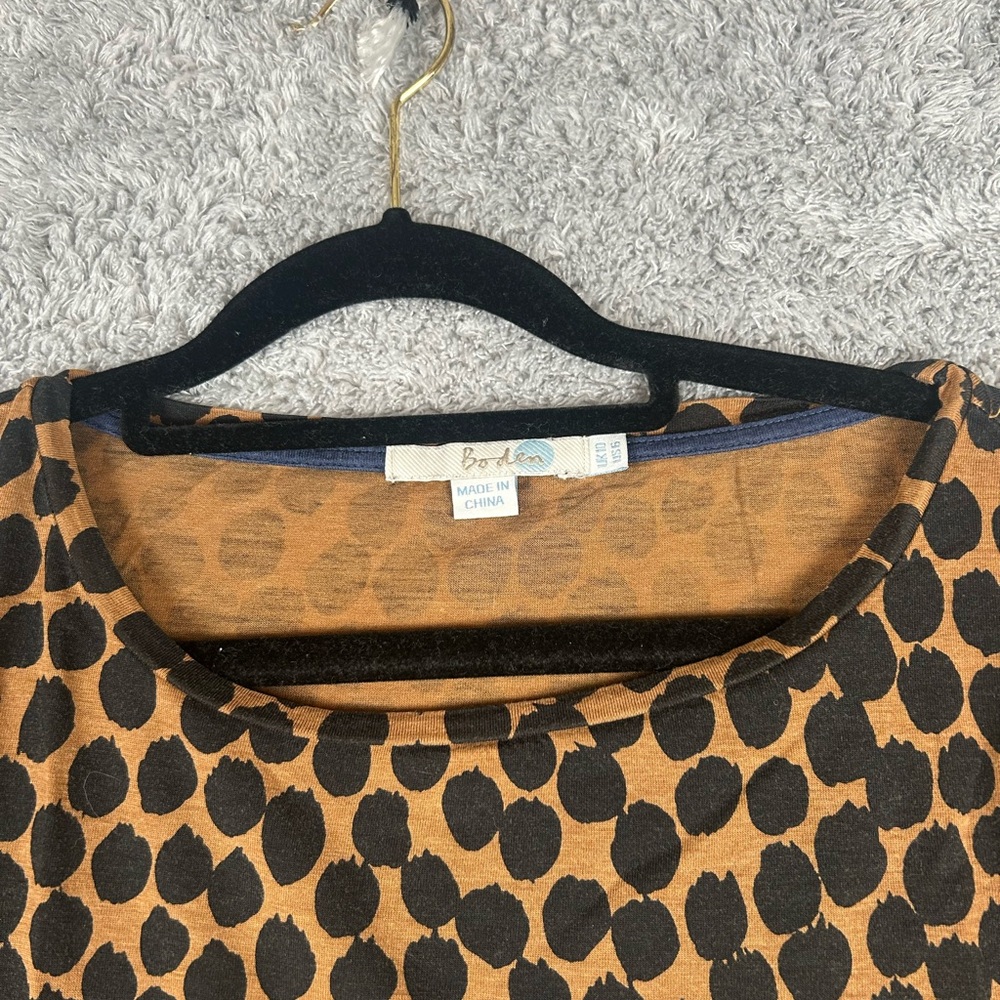 Nice!! Boden Long Sleeve Animal Print Top Women’s Size 6 - Picture 4 of 16
